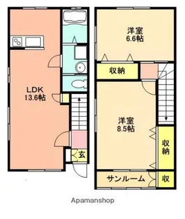LOVE&PEACEⅢ【1階】の間取り