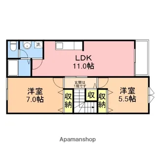 AVANZATOⅠ・Ⅱ【Ⅱ204号室】の間取り