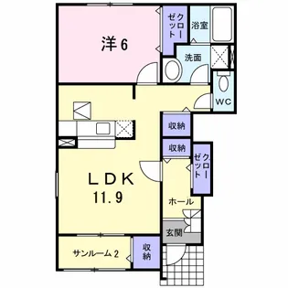 リバーサイド ダンデライオンD【1階】の間取り