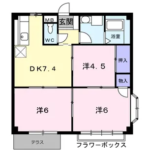 グリーンハイムB【1階】の間取り