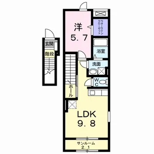 ラ・ルーチェビータ【2階】の間取り