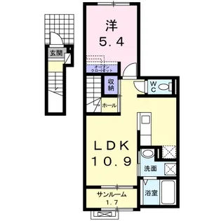 カレントレジデンス女池Ⅱ【2階】の間取り