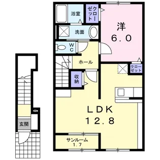 ソレアードコスタ【2階】の間取り