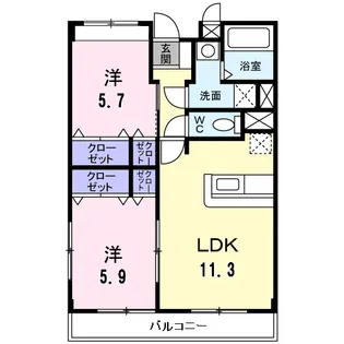 メゾン・ヌーヴォーA【2階】の間取り