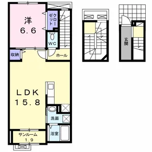フェリオ河渡【3階】の間取り