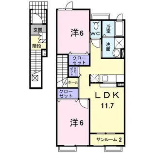 クレスト櫻【2階】の間取り