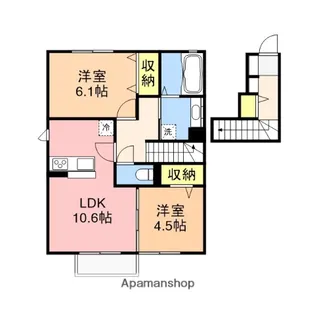 クレア B棟【202号室】の間取り