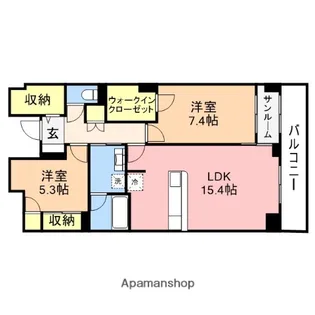 パルステージ関屋【5階】の間取り