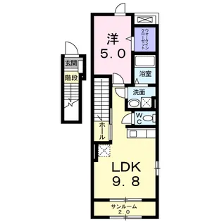 ミニョン・ソレイユ【2階】の間取り