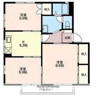 グリーンヒルズH【2階】の間取り