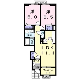 アメニティー河渡【1階】の間取り