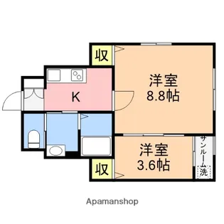 FERIO万代【105号室】の間取り
