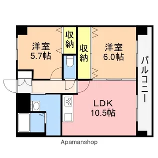 リバーサイド25【2階】の間取り