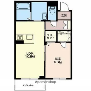 シャーメゾン新光町【1階】の間取り