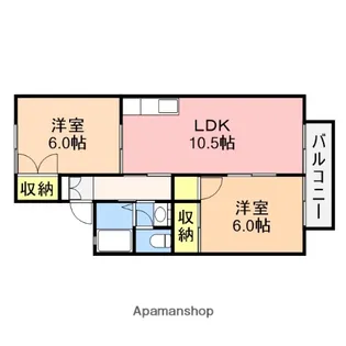 ウェルネス天神尾 B棟【101号室】の間取り