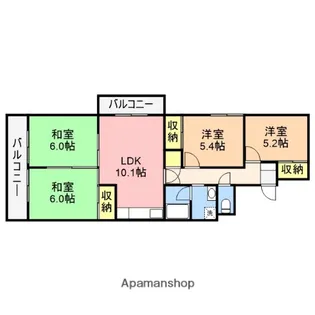 コープ野村川端町B棟【7階】の間取り