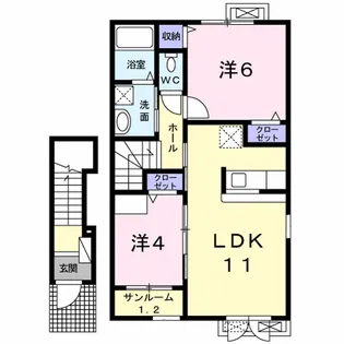 フォンテーヌ【2階】の間取り