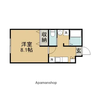 1Kの間取り画像