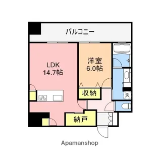 ザ・プレミア新潟萬代橋【7階】の間取り