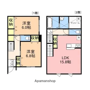 CALMO白山浦【B号室】の間取り