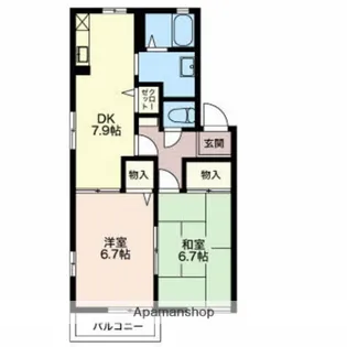 ベルシティB【1階】の間取り