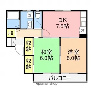 ファミール藤塚ⅡA棟【102号室】の間取り