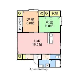 キャッスルモリタD【201号室】の間取り