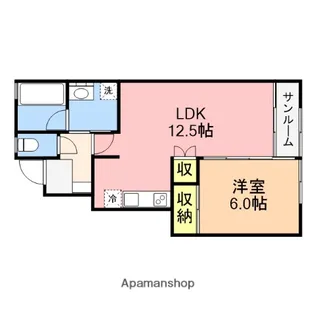 LA・LUNAⅡ【102号室】の間取り