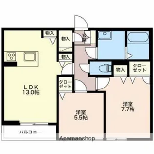 マストタウン神道寺B【1階】の間取り