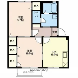 ピュアコートC【2階】の間取り