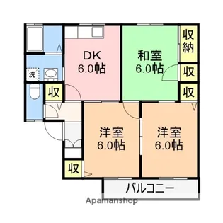 グランディール花菱A棟【1階】の間取り