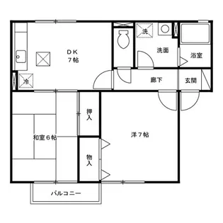 リバープレートつくし B【1階】の間取り