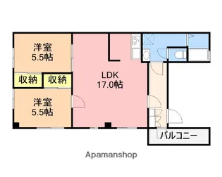 オストマーク万代【211号室】の間取り