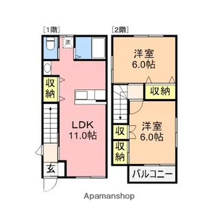 コーポあずさⅢ【E号室】の間取り