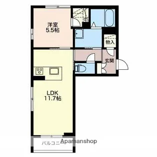 シャーメゾン牡丹山【1階】の間取り