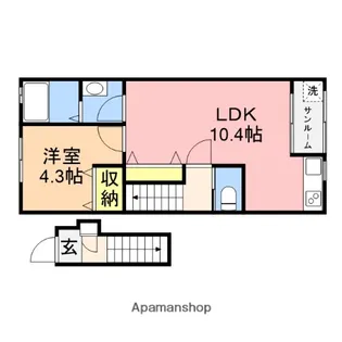 カルムアヴェニュー【2階】の間取り