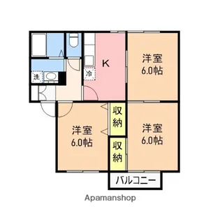 ボヌール21【202号室】の間取り