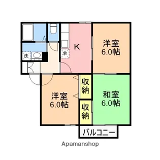 ボヌール21【102号室】の間取り