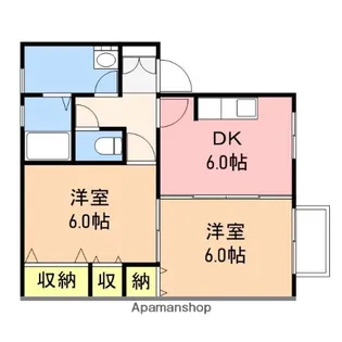 クイーンズヒルA【101号室】の間取り