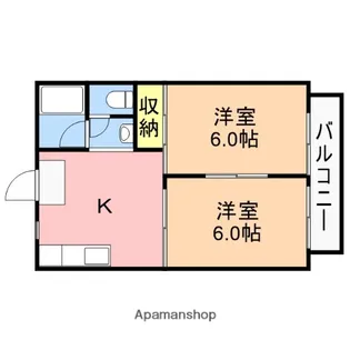 コーポ河内Ⅱ【102号室】の間取り