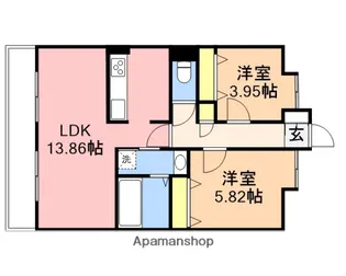 モーント米山弐番館【306号室】の間取り