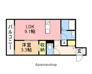 1LDKの間取り画像