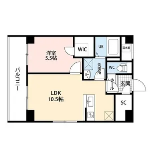 パーク万代マリーナコート【6階】の間取り