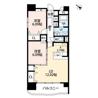 フェリシア柳都【2階】の間取り