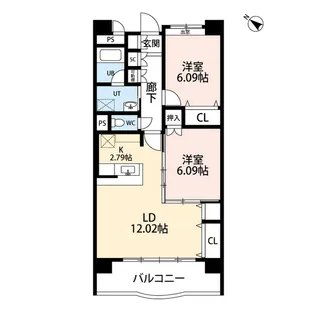 フェリシア柳都【6階】の間取り