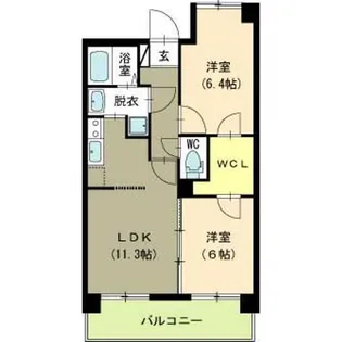 パークハイツ美咲【8階】の間取り