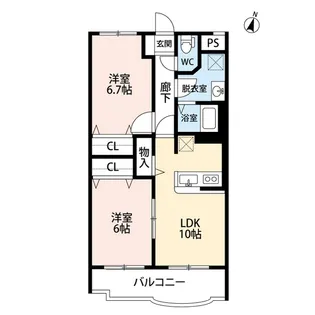 ディーンフォート【2階】の間取り