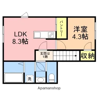 ガーデンシティ万代【2階】の間取り