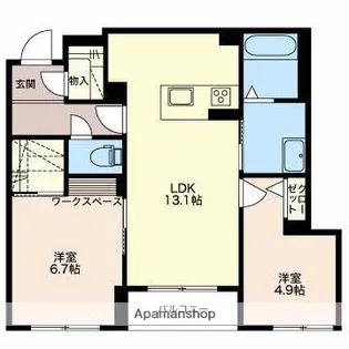 ベレオ石山【1階】の間取り