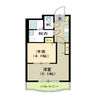 パークハイツ女池南【3階】の間取り